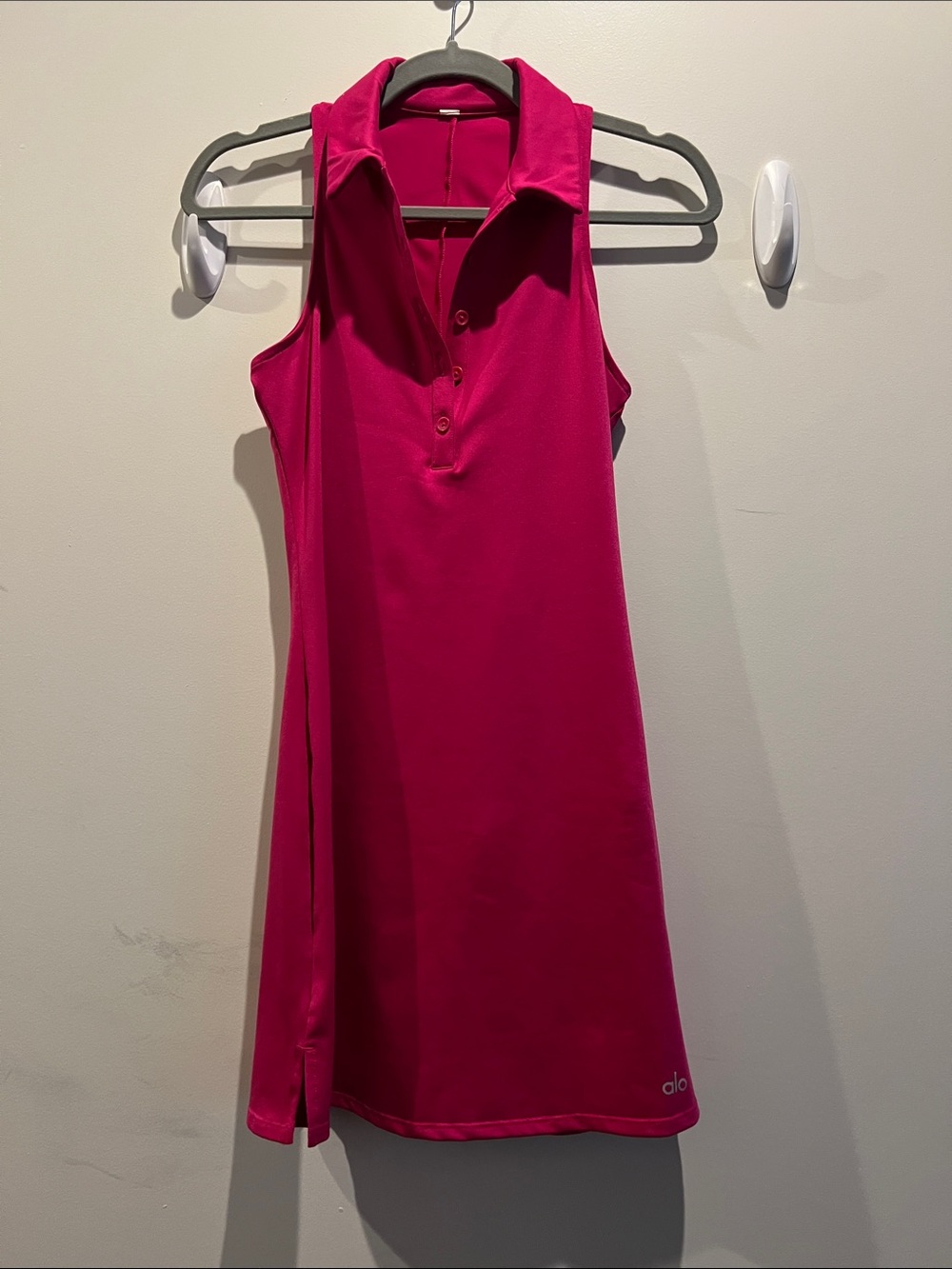 ALO Yoga Pink Sleeveless Polo Mini Dress